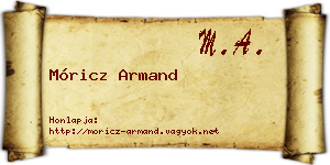 Móricz Armand névjegykártya