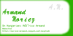 armand moricz business card